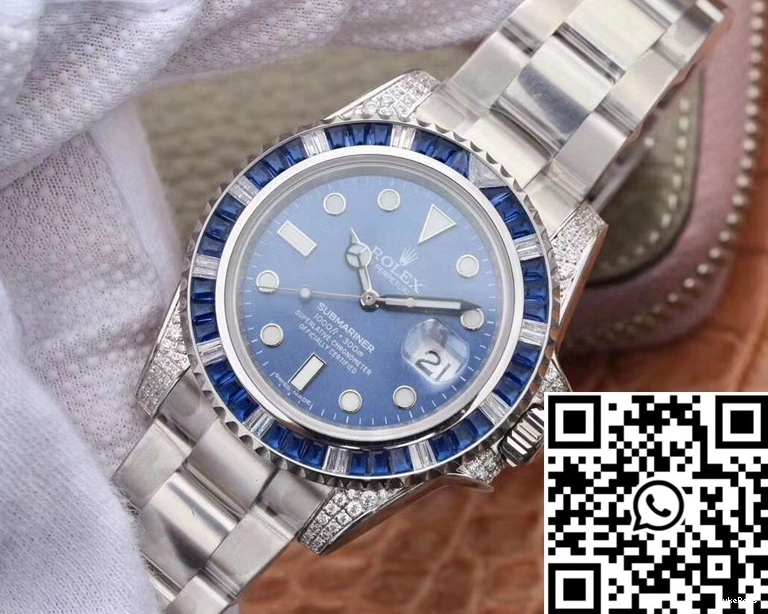 Customized Date Submariner Blue Factory Rolex Diamond 116619LB Edition GS Dial 1018